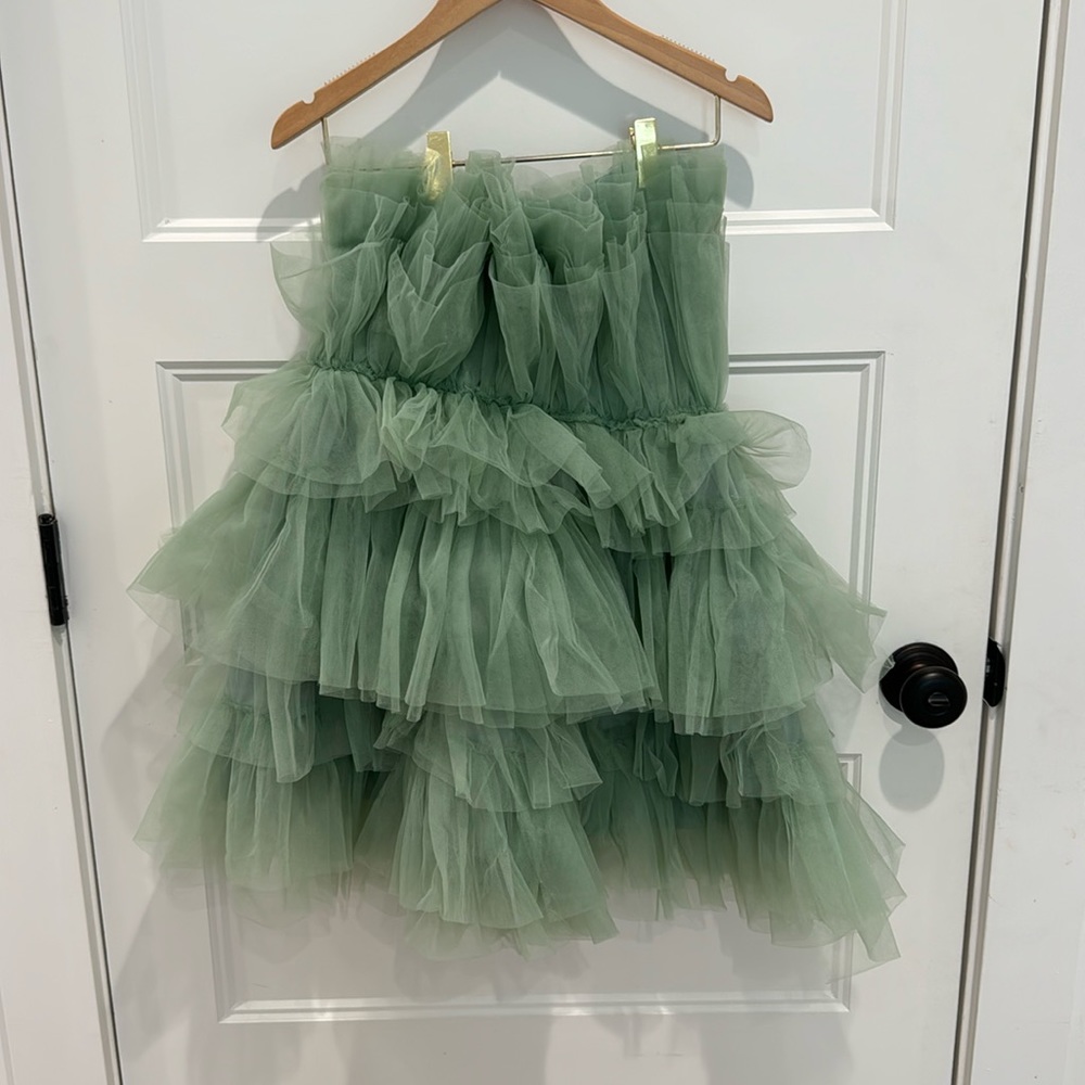 Green tulle dress